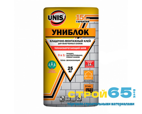 Монтажно-кладочная смесь Юнис Униблок 25кг