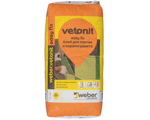 Клей для плитки weber.vetonit easy fix 25 кг,Vetonit easy fix,