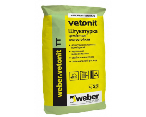 Штукатурка цементная влагостойкая Weber.Vetonit TT 25 кг